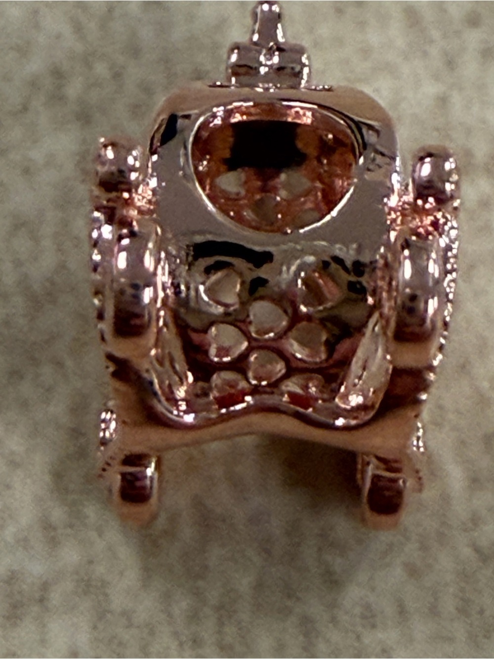 Pandora Rose Gold Carriage Charm with Clear Stones Accent new no box - Picture 3 of 4